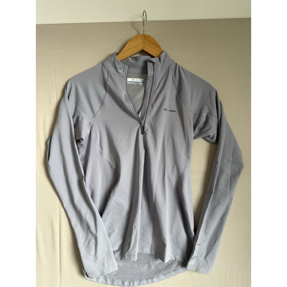 Columbia Omni Heat 1/4 Zip Pullover Womens Medium Gray Athletic Top